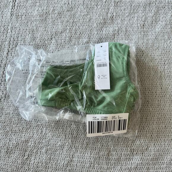 J. Crew Green Over the Shoulder Scoop Neck Heritage Bikini Top - Small - NWT - Picture 2 of 2